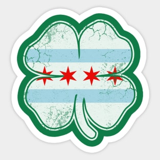 Lucky Clover Irish Chicago Flag St Patricks Day Sticker